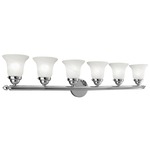 Neptune 6 Bathroom Vanity Light - Chrome / Alabaster