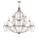 Chesterfield 20 Light Chandelier - Bronze / Crystal