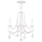 Pennington 4 Light Chandelier - Antique White / Crystal