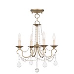 Pennington 4 Light Chandelier - Silver Leaf / Crystal