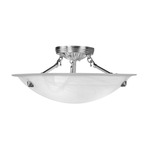 Oasis 4273 Semi-Flush Ceiling Mount - Brushed Nickel / Alabaster