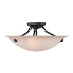 Oasis Semi-Flush Ceiling Mount - Bronze / Alabaster