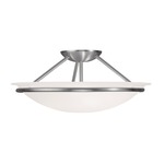 Newburgh Semi-Flush Ceiling Mount - Brushed Nickel / Alabaster