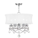 New Castle Chandelier/Ceiling Mount - Brushed Nickel / Off White