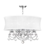 New Castle Chandelier/Ceiling Mount - Brushed Nickel / Off White