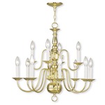 Williamsburgh 12 Light Chandelier - Polished Brass