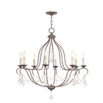 Chesterfield 8 Light Chandelier - Bronze / Crystal