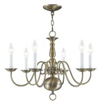 Williamsburgh 6 Light Chandelier - Antique Brass