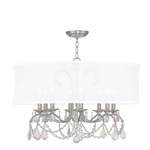 New Castle Chandelier/Ceiling Mount - Brushed Nickel / Off White