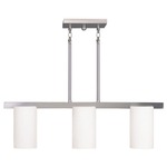 Astoria 3 Light Linear Suspension - Brushed Nickel / Opal