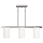 Astoria 3 Light Linear Suspension - Brushed Nickel / Opal