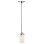 Manhattan Mini Pendant - Brushed Nickel / Clear