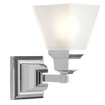 Mission Wall Sconce - Polished Chrome / Frosted
