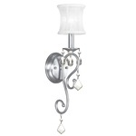 New Castle Wall Sconce - Brushed Nickel / Off White
