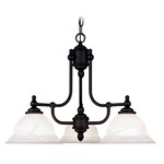 North Port 3 Light Chandelier - Black / Alabaster