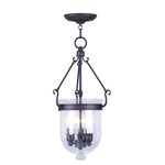 Jefferson 10 Inch Pendant - Clear Seeded/ Bronze