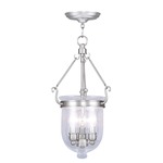 Jefferson 10 Inch Pendant - Clear Seeded/ Brushed Nickel