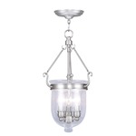 Jefferson 10 Inch Pendant - Clear Seeded / Brushed Nickel