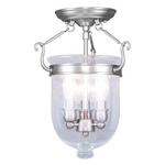 Jefferson Ceiling Mount - Clear Seeded / Brushed Nickel
