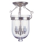 Jefferson Ceiling Mount - Clear/ Polished Nickel