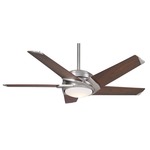 Stealth DC LED 5-Blade Ceiling Fan - Brushed Nickel/ Walnut Blades