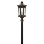 Raley 120V Outdoor Post / Pier Mount - Oil Rubbed Bronze / Clear Seedy
