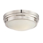 Lucerne Ceiling Flush Mount - Polished Nickel / White Glass