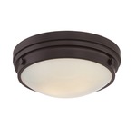 Lucerne Ceiling Flush Mount - English Bronze / White Glass