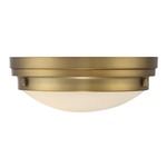 Lucerne Ceiling Flush Mount - Warm Brass / White Glass
