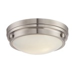 Lucerne Ceiling Flush Mount - Satin Nickel / White Glass