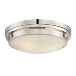 Lucerne Ceiling Flush Mount - Polished Nickel / White Glass