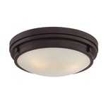 Lucerne Ceiling Flush Mount - English Bronze / White Glass