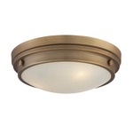 Lucerne Ceiling Flush Mount - Warm Brass / White Glass