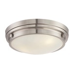 Lucerne Ceiling Flush Mount - Satin Nickel / White Glass