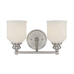 Melrose Bathroom Vanity Light - Satin Nickel / White Opal