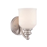 Melrose Wall Light - Satin Nickel / White Opal