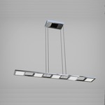 Quadra Down Light Linear Suspension - Polished Chrome / Frosted