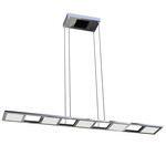 Quadra Down Light Linear Suspension - Polished Chrome / Frosted