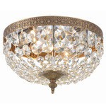 Richmond 10 Ceiling Flush Mount - Olde Brass / Hand-Cut Crystal