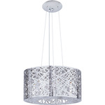 Inca Round Pendant - Polished Chrome / Clear / White