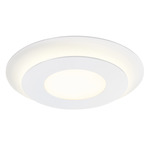 Offset Round Ceiling Light Fixture - Textured White / Optical