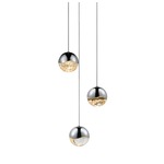 Grapes 3 Light Round Multi-Light Pendant - Polished Chrome / Clear