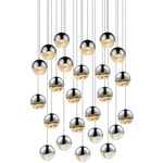 Grapes 24 Light Round Multi Light Pendant - Polished Chrome / Clear