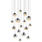 Grapes Square Assorted Multi-Light Pendant - Polished Chrome / Clear