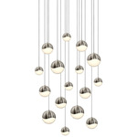 Grapes Square Assorted Multi-Light Pendant - Satin Nickel / White