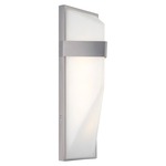 Wedge Outdoor LED Wall Sconce - Silver Dust / Etched White