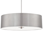 Grid Pendant - Brushed Nickel / Etched Glass