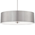 Grid Pendant - Brushed Nickel / Etched Glass