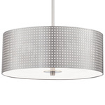 Grid Pendant - Brushed Nickel / Etched Glass