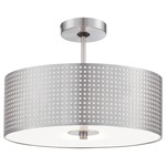 Grid Semi Flush Mount - Brushed Nickel / Etched Glass